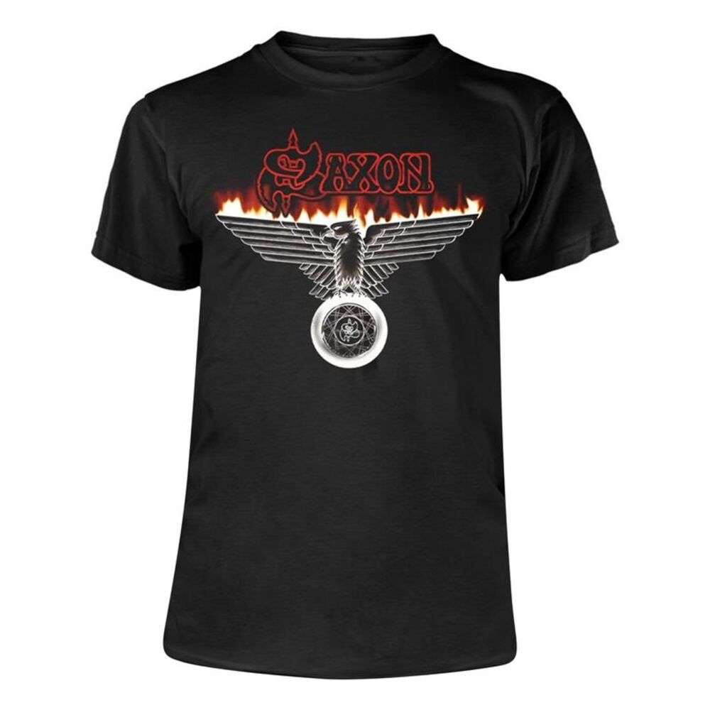 Saxon Unisex Adult Wheels Of Steel T-Shirt / Black